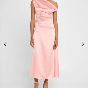 STAUD - Phare - Pink Asymmetrical Ruched Gown